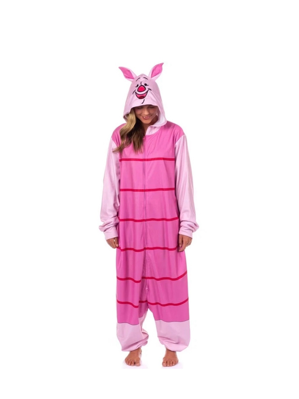 Winnie The Pooh Piglet Adult Long Sleeve Hooded Kigurumi Onesie Costume Cosplay